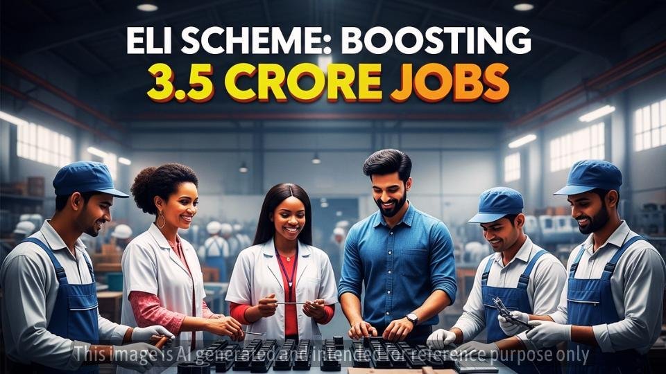 रोजगार आधारित प्रोत्साहन योजना (ELI) की घोषणा: दो वर्षों में ₹99,446 करोड़ की लागत से 3.5 करोड़ नौकरियां